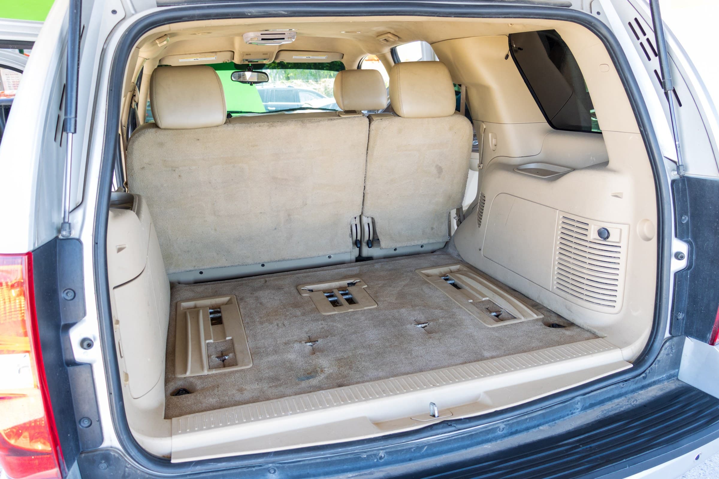 2011 Chevrolet Tahoe LT, rear cargo area with seats folded