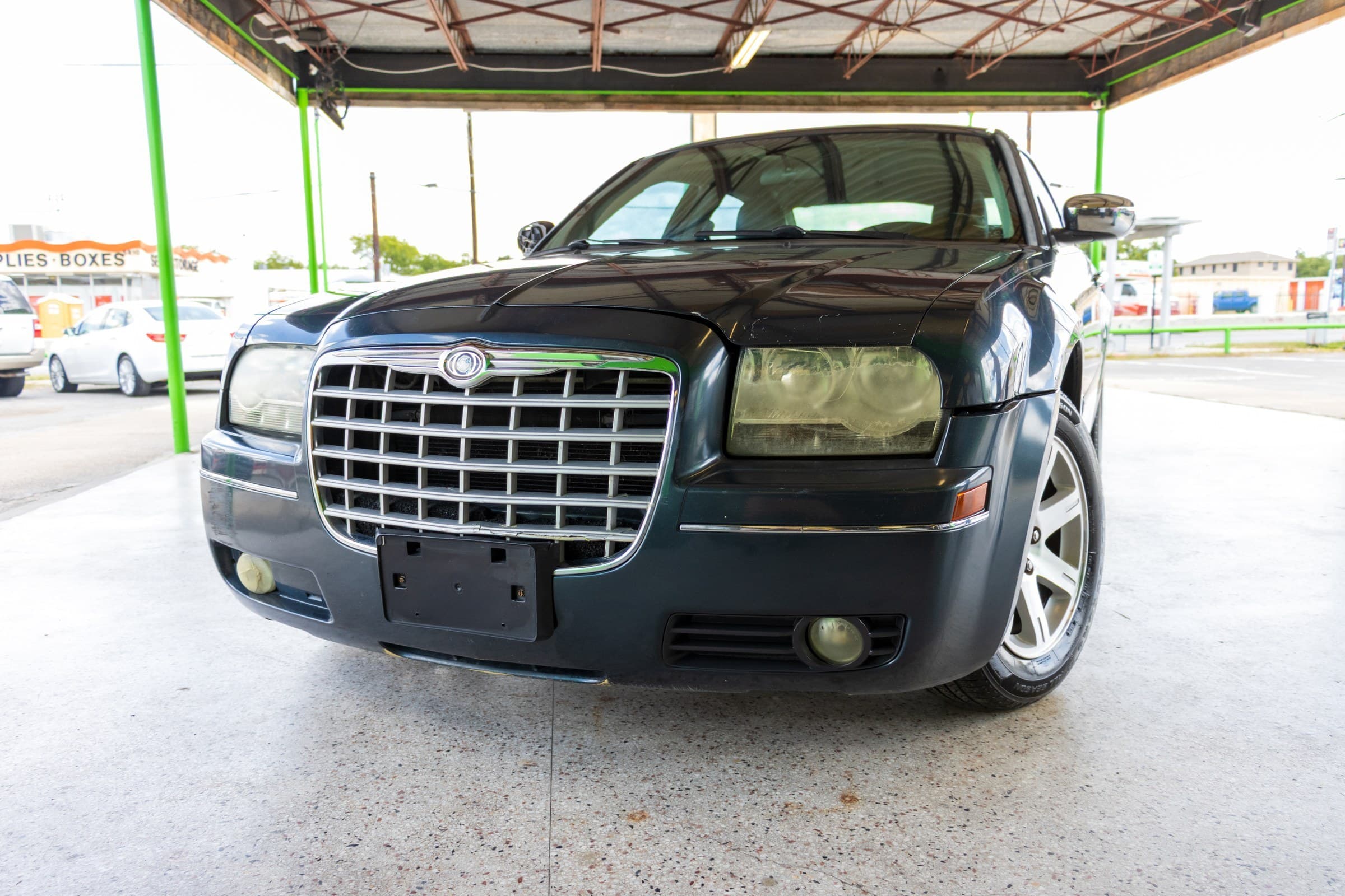 2007 Chrysler 300 Touring in black, front three-quarter view