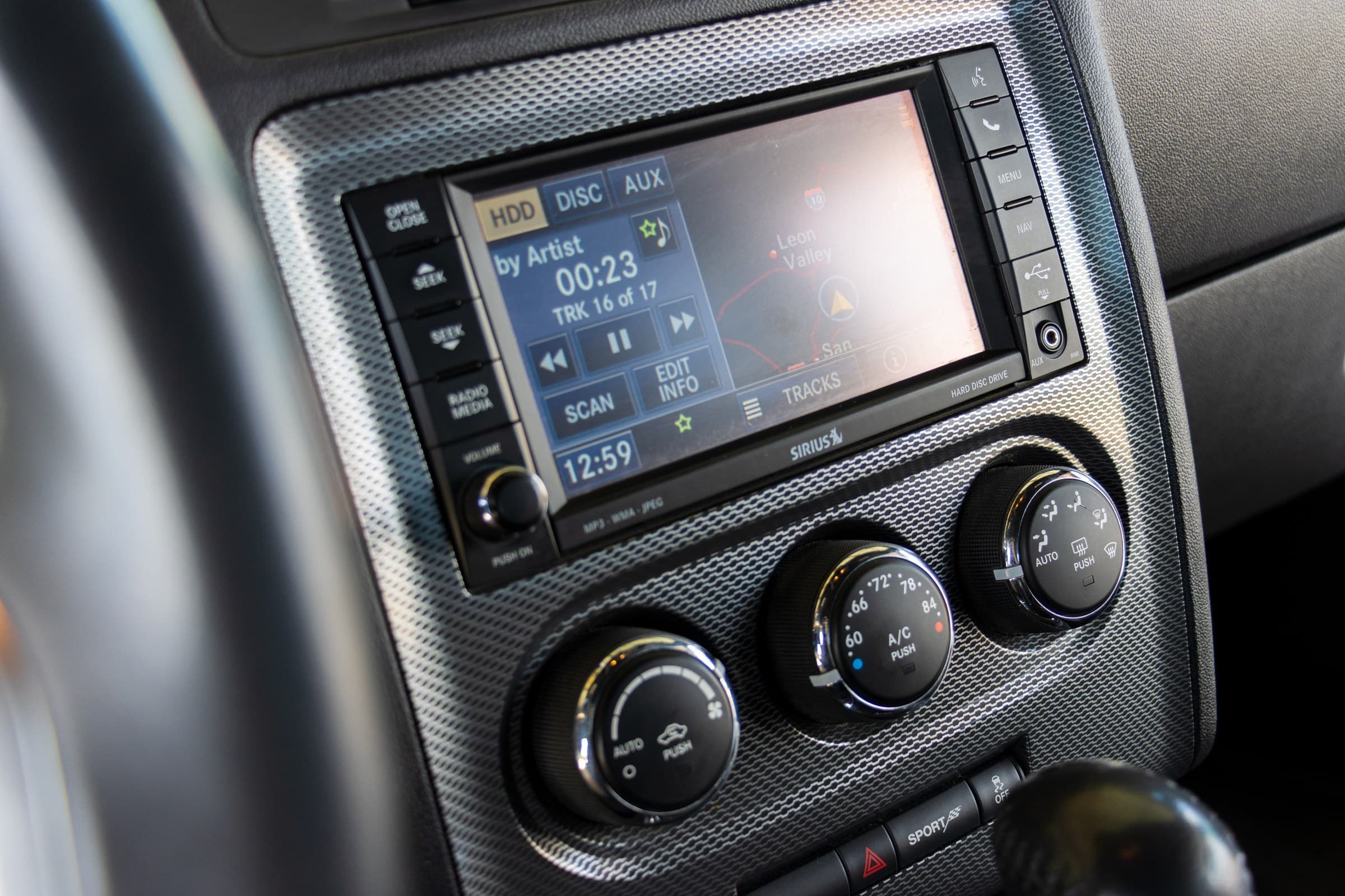 2012 Dodge Challenger R/T interior, radio and audio controls